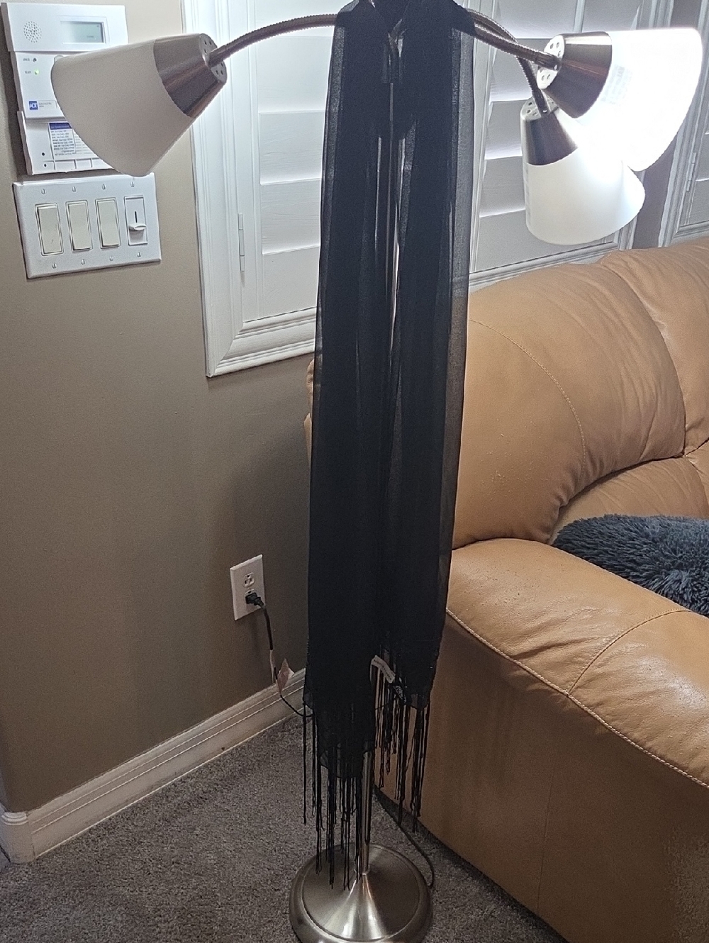 Bijoux Terner Black Sheer Fringe Scarf